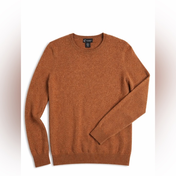 C by Bloomingdales Cashmere Sweater Medium Brown Crewneck 100 Percent Cashmere - Picture 6 of 6